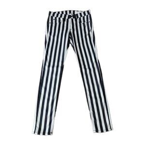 Rag & Bone Benton Striped Cropped Skinny Jeans Size 24 Cotton Blend Goth Grunge